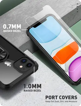 IPhone 11 Pro Xs Max XR SE 2020 8 Gadījumā ar Rūdīta Stikla Ekrāna Aizsargs, [2 Iepak] Dzidrs Kristāls ar Auto Mount Statīvs