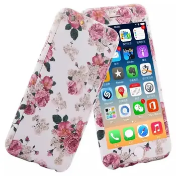 IPhone 7 Gadījumā, ja Ziedu, Ziedu 360 Grādu Pilna Ķermeņa Aizsardzību Ziedu Tālruni Gadījumā, iPhone 6 7 6S 8 Plus X Coque Segtu Fundas