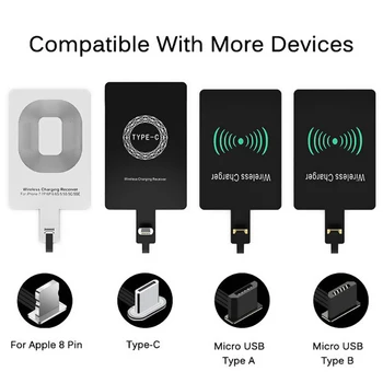 IPhone C Tips Micro USB A, USB B Qi Bezvadu Lādēšanas Komplekts Savienotājs Raidītājs Lādētāja Adapteri Receptoru Uztvērējs Pad Spole
