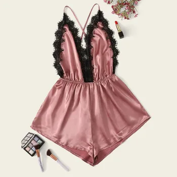 Ir 2021. Dāmas Sexy Apakšveļa, Mežģīnes Dziļu V Pavada Nelegālo Babydoll Apakšveļa Kleita Sleepwear Apakšveļa Mežģīņu Kleita Melna, Sarkana, rozā