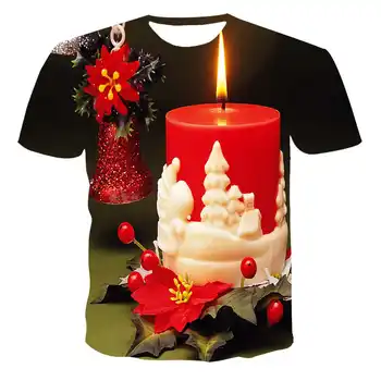 Ir 2021. Jaunu 3D Vīriešiem Drukāt Ziemassvētku Īsām Piedurknēm T-Krekls Sievietēm Santa Claus 3D Krekls Un Top110/6XL
