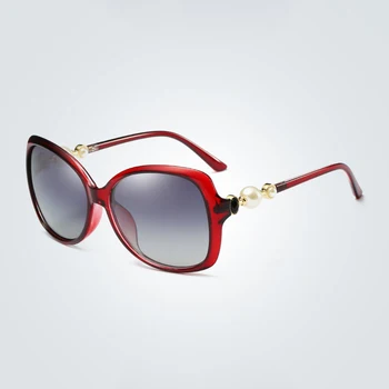 Ir 2021. Jaunā Sieviešu Polarizētās Saulesbrilles, Lielgabarīta Eyeglasss UV400 Pērļu Modes Saulesbrilles Ar Lodziņu
