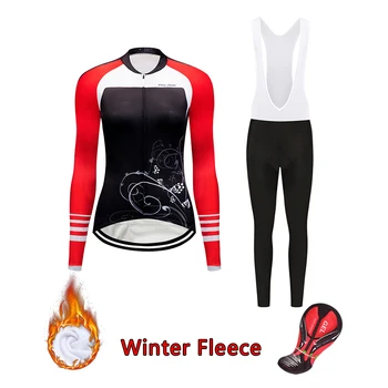 Ir 2021. Modes Ziemas Velosipēdu Džersija Komplekts Sievietēm Siltuma Vilnas Velo Apģērbs, Komplekts Mtb Road Bike Drēbes Valkāt Siltu Kleitu, Uzvalku Komplekts