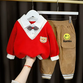 Ir 2021. Pavasara Bērnu Drēbes, Bērnu, Zēnu, Meiteņu Modes Loku Bikses 2gab/komplekti Toddler Aktīvo Apģērbu Zīdaiņiem un Bērniem Ikdienas Tērps