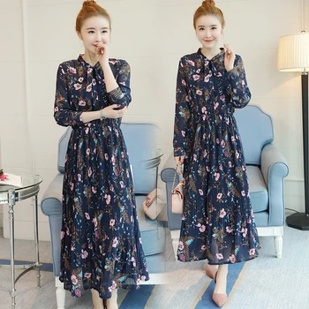 Ir 2021. pavasara dāmas eleganta kleita Print-Line Loku šifona kleita Loku garām piedurknēm kleita Modes sieviešu kleitas 3669 50