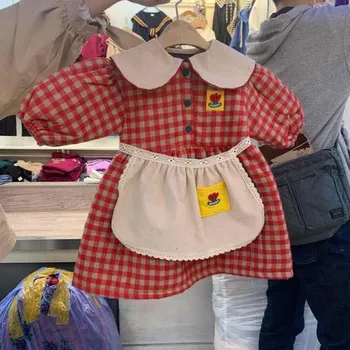 Ir 2021. Pavasarī Pavisam Jaunu Baby Meitenes Kleita Ar Krūšdaļu Toddler Meitenes Liels Atloks Princese Kleitas Māsa Tērpiem Uzstādīt Bērnu Drēbes