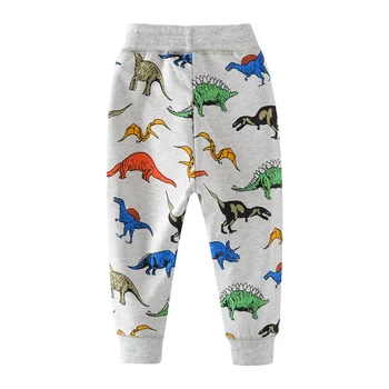 Ir 2021. Pavasarī, Rudenī bērnu zēnu un Meiteņu garās bikses kokvilnas Karikatūra Dinozauru Auto Sviedri bikses bērnu bērni skolā bikses zēns meitene apģērbs