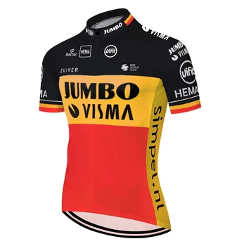 Ir 2021. pro KOMANDAS JUMBO VISMA maillot ciclismo vīriešiem ar īsām piedurknēm riteņbraukšana valkāt vasaras quick dry jersey completo ciclismo estivo