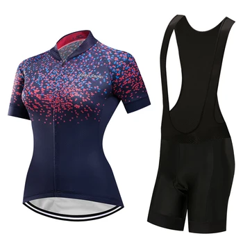 Ir 2021. Sievietēm, kas vasarā velosipēdu apģērbu maillot ciclismo Riteņbraukšana džersija komplekts KRŪŠAUTLENČU bikses sieviešu road bike drēbes MTB kleita vienotu uzvalks