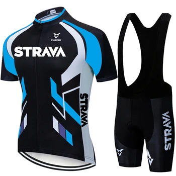 Ir 2021. STRAVA Riteņbraukšana Džersija Komplekts Vasaras Kalnu Velosipēds Apģērbu Pro Velosipēdu Velosipēdu Jersey Sporta Tērps Maillot Ropa Ciclismo