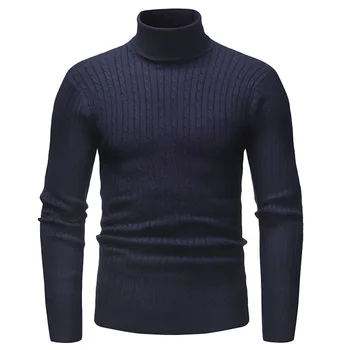 Ir 2021. trikotāžas džemperis augstu uzrullētu apkakli džemperis vīriešiem 5928