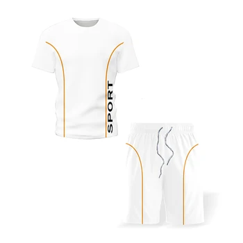 Ir 2021. Vīriešiem Gadījuma Treniņtērpi Uzstādīt Modes Sviedri Tērps, Sporta Īsām Piedurknēm T Šorti Komplekti Vīriešu Sporta Tracksuit Vasaras Sportsuit