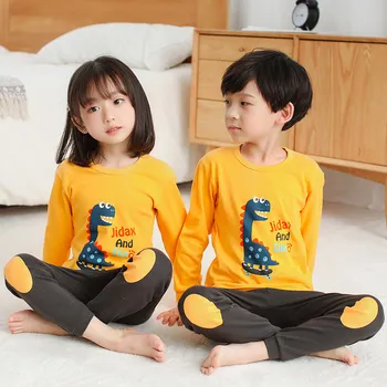 Ir 2021. Ziemas Bērni Kokvilnas Pidžamas Komplekts Baby Girl Apģērbu Cartoon Kids Sleepwear Pyjama Enfant Zēni Pijama Toddler Inflant Naktsveļu
