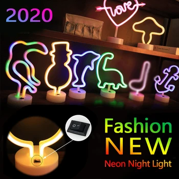 Ir 2021. Ziemassvētku Dāvanas Modes LED Neona Gaismas Zīme, Sienu USB Link Varavīksnes Nakts Gaisma Bērnu Istabas Interjeru Brīvdienu Lampas Noel