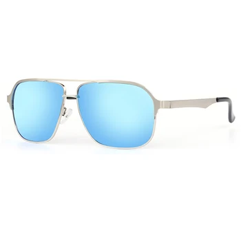 Ir 2021. Zils Spogulis Vīriešiem Polarizētās Saulesbrilles, Taisnstūra Metāla Rāmis UV400 Vīriešu Braukšanas Brilles Ar Lodziņu Izmērs:59-19-142mm