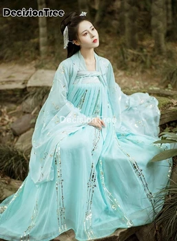 Ir 2021. ķīnas tautas deju apģērbu retro tang princese cosplay posmā valkā āzijas tradicionālo sieviešu hanfu kostīmu pasaku kleita 6m