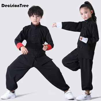 Ir 2021. ķīniešu tradicionālo tērpu cīņas mākslas komplekti, tai chi vienotu bērnu bērnu apģērbu komplekti kungfu ušu vienotu hanfu uzvalks
