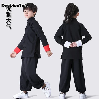 Ir 2021. ķīniešu tradicionālo tērpu cīņas mākslas komplekti, tai chi vienotu bērnu bērnu apģērbu komplekti kungfu ušu vienotu hanfu uzvalks