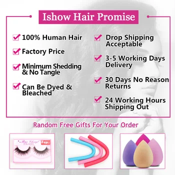 Ishow Brazīlijas Matu Aust Komplektiem Slēgšanas Taisni Mati Komplektiem Slēgšanas Remy Human Hair 3 Pakas Ar Mežģīnēm Slēgšana