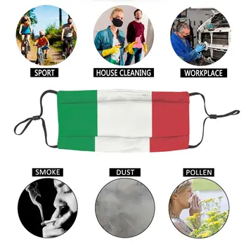 Itālijas Karogu Mazgājams Sejas Maska Pasūtījuma Dizains Nepievelk Putekļus Aizsardzības Vāciņu Respiratoru Muti Purns
