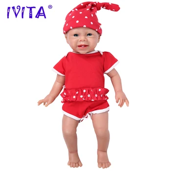 IVITA WG1516 48cm 3.4 kg Reāli Silikona Atdzimis Lelle Jaundzimušais Meitene Zīdaiņu Toddler Dabīgas Ādas Mīksta, Augstas Kvalitātes Rotaļlietas
