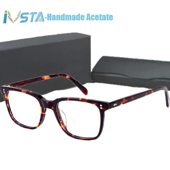 IVSTA OV 5031 ar logo NDG-1 Acetāts Brilles Vīriešiem Optisko Rāmis Recepšu Polarizētās Saulesbrilles Square Luxury Brand Box Tuvredzība