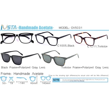 IVSTA OV 5031 ar logo NDG-1 Acetāts Brilles Vīriešiem Optisko Rāmis Recepšu Polarizētās Saulesbrilles Square Luxury Brand Box Tuvredzība