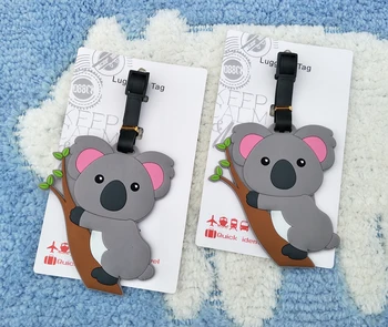 IVYYE Gudrs Koala Anime Ceļojuma Piederumu, Bagāžas Birkas Čemodāns ID Adrese Portatīvo Atzīmes Turētājs Bagāžas Etiķetes Jaunas