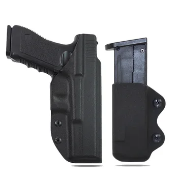 IWB Kydex Pistoli Makstī Airsoft Pistole Makstī, lai Glock 17 31 Gun Lietā Slēpto Maksts Ar 9mmMAG Kabata, Medību Piederumi,