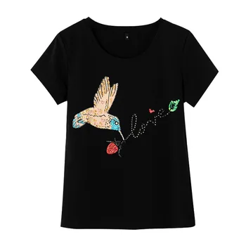 IZEVUS 2020. gada Vasaras Jaunas ielidošanas roku fāzēm birdie sieviešu īsām piedurknēm T-krekls Kravu modes slim T-krekls