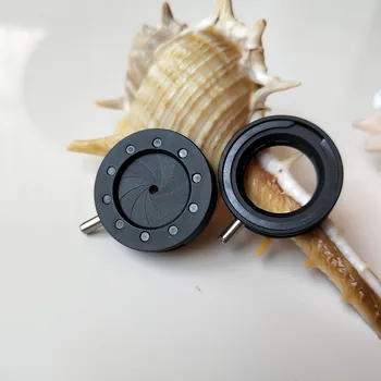 Izturīgs 1-12mm Pastiprinot Diametrs Metāla Tālummaiņu Optiskās Iris Diafragma Diafragmas Kondensatora par Mikroskops ar Digitālās Fotokameras Adapteri