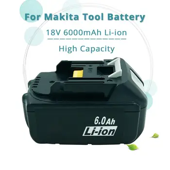 Izturīgs Bezvada elektriskajos instrumentos Nomaiņa 6000mAh Akumulators Li-ion ar LED 18V, Makita Akumulatoru BL1830 BL1840 BL1850 BL1860