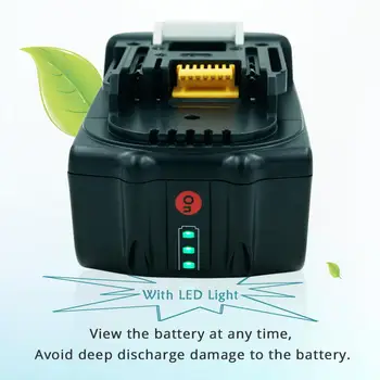 Izturīgs Bezvada elektriskajos instrumentos Nomaiņa 6000mAh Akumulators Li-ion ar LED 18V, Makita Akumulatoru BL1830 BL1840 BL1850 BL1860