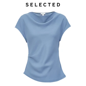 Izvēlas Sievietes ir Dzidri Krāsu Kroku Īsām piedurknēm T-krekls SIG|419341504