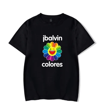 J BALVIN Tshirt Krāsas 2020. Gadam, Modes Apģērbu O-veida Kakla Vīriešu T-krekls Sievietēm ar Īsām Piedurknēm Tshirts Gadījuma Unisex Drēbes Lielgabarīta