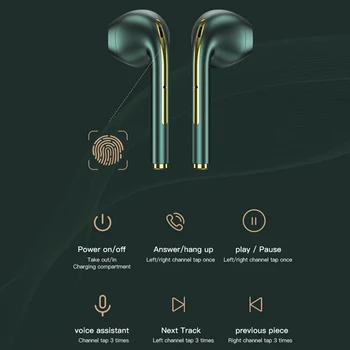J18 TWS Bluetooth Austiņas Taisnība Bezvadu Stereo Austiņu Earbuds Ausī Brīvroku Austiņas Auss Pumpuri Smart Tālrunis Austiņas