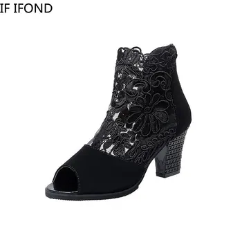 JA IFOND Pavasara Vasaras Peep Toe sandales dobi acs viena kurpes Diafragmas Sūkņi Modes Sieviešu Kleitu Elegants Apavi