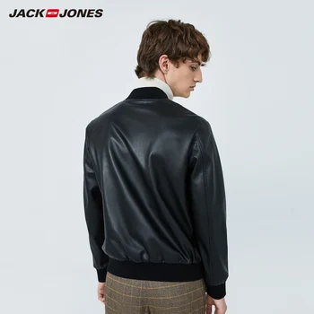 JackJones Vīriešu Mākslīgās Ādas Beisbola Apkakles Metāla Rāvējslēdzēju Lidot Streetwear Jaka, vīriešu apģērbi| 219321545