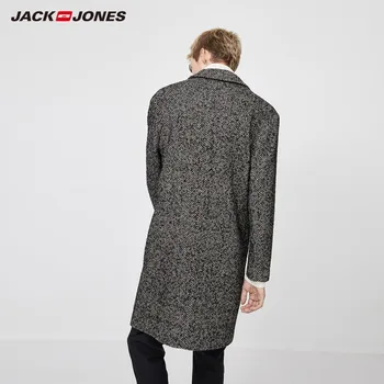 JackJones Vīriešu Ģeometriskais Modelis Vidēja garuma Regulāri fit Vilnas Mēteli vīriešu apģērbi | 219427507