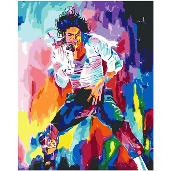 Jackson Dziesmas dieva Dziesmu karaļa attēls DIY Digitālo Krāsošana Ar Numuriem, Mūsdienīga Sienas Māksla, Audekls Gleznošanai Unikālu Dāvanu, Mājas Dekoru 40x50cm