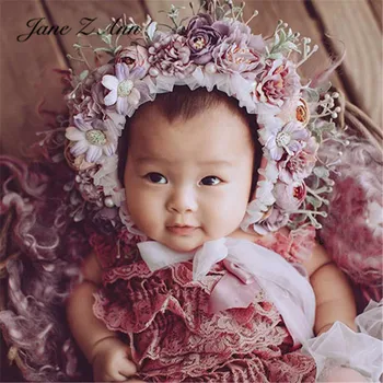Jane Z Ann Gudrs Ziedi, Ogas jaundzimušo 100 dienas, 1 gads pieaugušajiem Bērniem, studio šaušanas Pozā, Aksesuārus, Ziedus Cepuri multi-krāsas