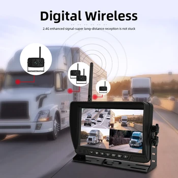 Jansite Kravas automašīnas DVR Auto Kamera Ieraksti IPS Ekrāns ar 720P Transportlīdzekļa monitors Loop Ierakstīšanas Apgrieztā Attēla Nakts Redzamības Digitālo bezvadu