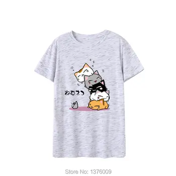 Japāna Spēli Vasaras T Krekls Neko Atsume Kaķis Ņau Femme T-krekls Harajuku Stils Skolas Meiteņu Ikdienas Topi Shein Mujer Tee S-5XL