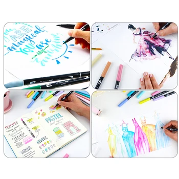 Japānas Tombow Otu, Pildspalvu Mākslas Marķieru Komplekts Gluda Akvareļu Zīmēšanas Marķieri, Pildspalvas Krāsu Caligraphy Burtiem Dual Brushpen ABT