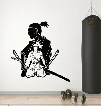 Japāņu Karavīrs, Sienas Uzlīmes, Samurai Austrumu Cīņas Mākslas Vinila Sienas Uzlīmes Fitnesa Centrs Loga Sienu Apdare Z211