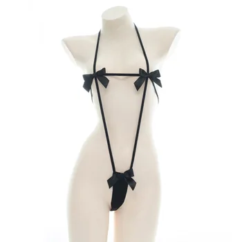 Japāņu Mikro Bikini, Mini Krūšturis un Biksīšu Komplekts Apakšveļa Sievietēm Kawaii Loku Govs Cosplay, Verdzība Apakšveļa Gudrs Sandales Attvaicētājs Apģērbs