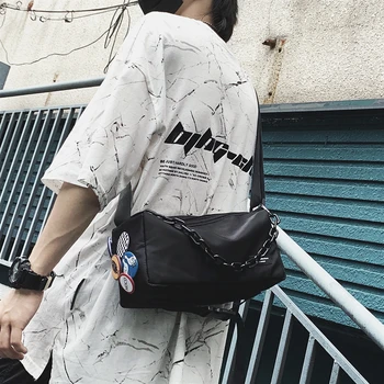 Japāņu Pleca Soma karsta ir Vienkārši Gadījuma Messenger Bag Modes Zīmola Diagonāli Soma Studentu Ķēdes Cilindru Žetons Soma Pleca Soma