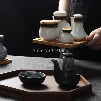 Japāņu Stila Virtuve, Sojas Mērci, Etiķi Pot Restorāns Garšvielas Pudeles Keramikas Mājsaimniecības Nelielu Eļļas Katlā Hotel Sojas Mērci Pudele