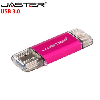JASTER C Tipa USB 3.0 Zibatmiņas Disks 128GB OTG Pen Drive 2 in 1 tips-c USB Stick 3.0 Pendrive 16GB 32GB 64GB Flash Memory Stick