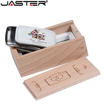 JASTER custom Uzņēmuma Logo, usb 2.0 Flash pen drive 64GB, 32GB 4GB 8GB 16GB Pendrive Ādas Usb+Box (10 bezmaksas pielāgošana)